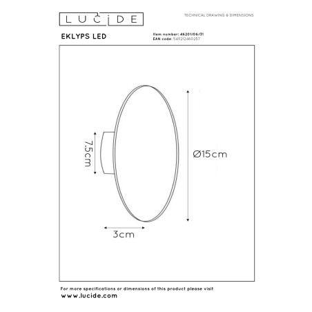 Kinkiet EKLYPS 46201/06/31 Lucide