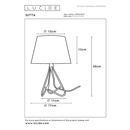 Lampa stołowa GITTA 47500/81/17 Lucide