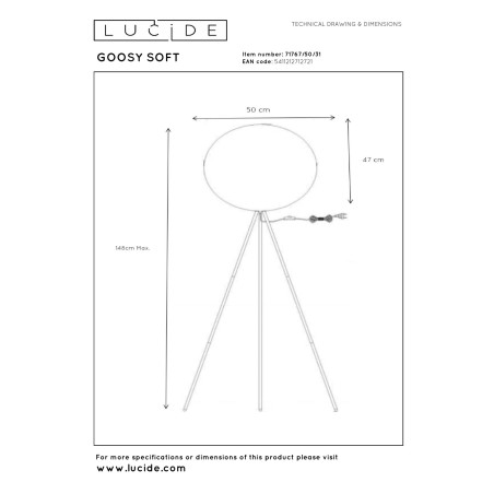 Lampa podłogowa GOOSY 71767/50/31 Lucide