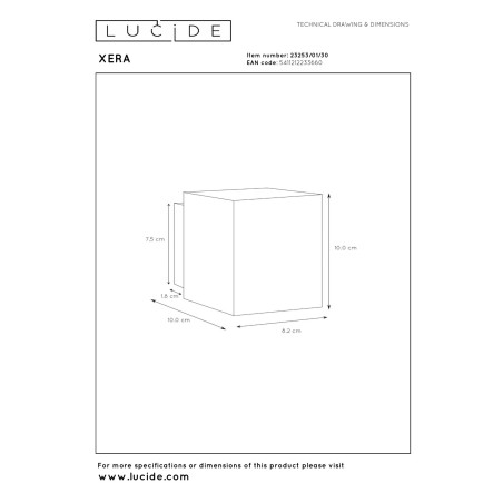 Kinkiet XERA 23253/01/30 Lucide