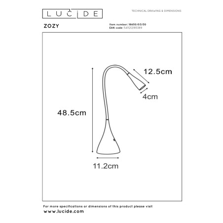 Lampa biurkowa ZOZY 18650/03/30 Lucide
