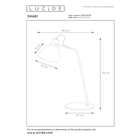 Lampa biurkowa SHADI 03617/01/30 Lucide