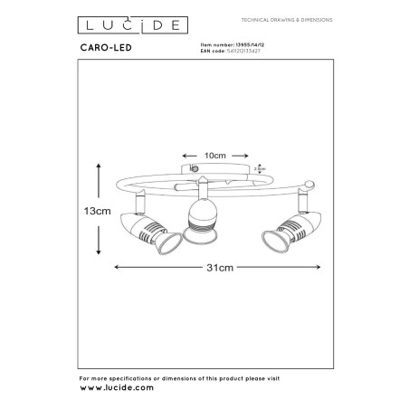 Reflektorek CARO-LED 13955/14/12 Lucide
