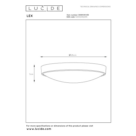 Plafon LEX 08109/01/30 Lucide