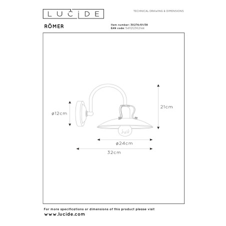 Kinkiet RÖMER 30276/01/38 Lucide