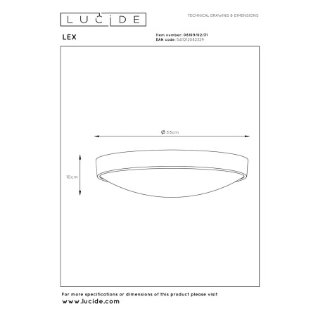Plafon LEX 08109/02/31 Lucide