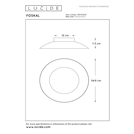 Plafon FOSKAL 79177/12/31 Lucide