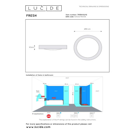 Plafon FRESH 79158/02/12 Lucide
