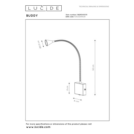 Kinkiet BUDDY 18293/03/31 Lucide
