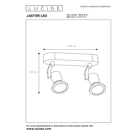 Reflektorek JASTER LED 11903/10/31 Lucide
