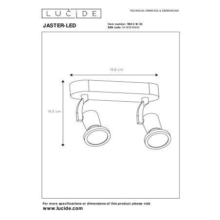Reflektorek JASTER LED 11903/10/30 Lucide
