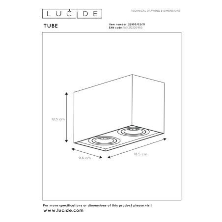 Oczko natynkowe TUBE 22953/02/31 Lucide