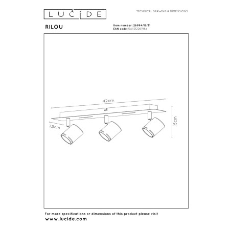 Reflektorek RILOU 26994/15/31 Lucide