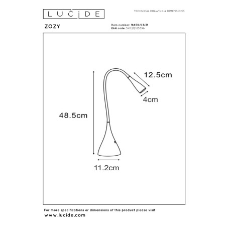 Lampa biurkowa ZOZY 18650/03/31 Lucide