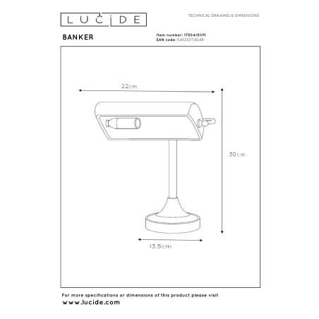 Lampa stołowa BANKER 17504/01/11 Lucide
