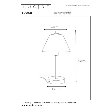 Lampa stołowa TOUCH 12561/21/12 Lucide