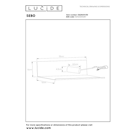 Kinkiet SEBO 06218/01/30 Lucide