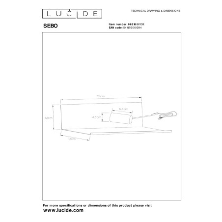 Kinkiet SEBO 06218/01/31 Lucide