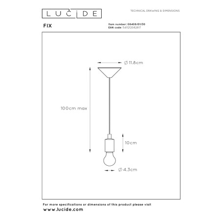 Lampa wiszšca FIX 08408/01/30 Lucide