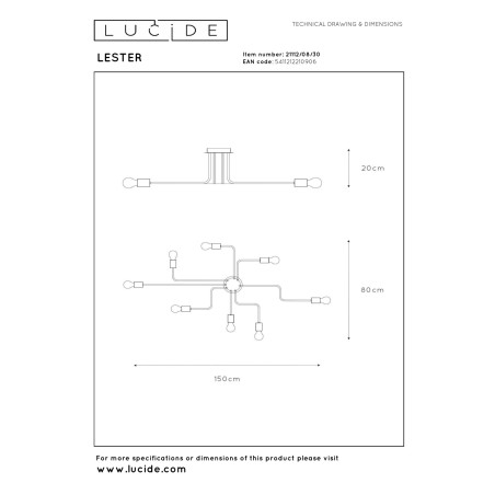 Plafon LESTER 21112/08/30 Lucide