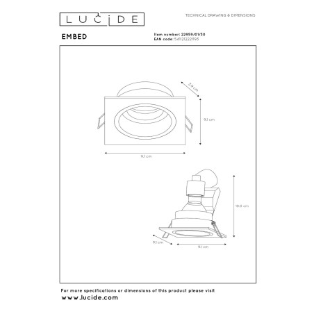 Oczko podtynkowe EMBED 22959/01/30 Lucide