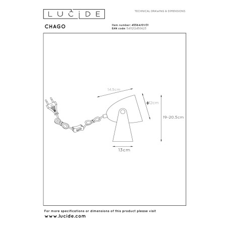 Lampa biurkowa CHAGO 45564/01/31 Lucide
