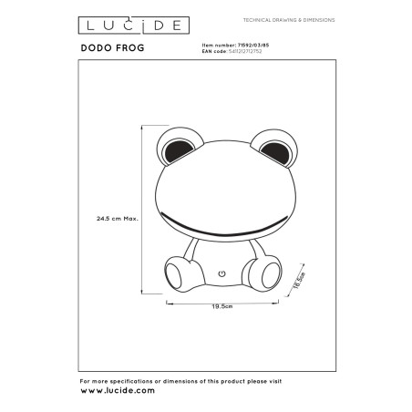 Lampa stołowa DODO Frog 71592/03/85 Lucide