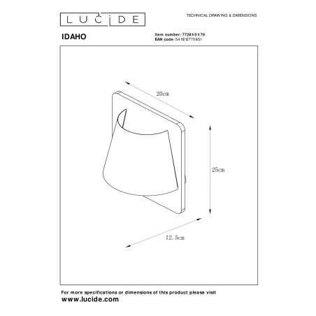 Kinkiet IDAHO 77281/01/70 Lucide