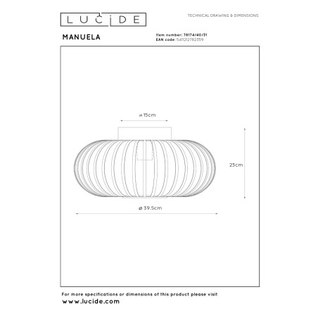 Plafon MANUELA 78174/40/31 Lucide