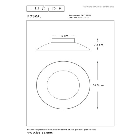 Plafon FOSKAL 79177/12/30 Lucide