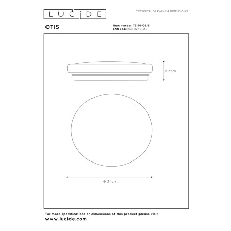 Plafon OTIS 79199/26/61 Lucide