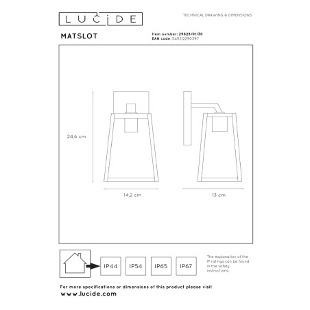 Lampa cienna zewnętrzna MATSLOT 29828/01/30 Lucide