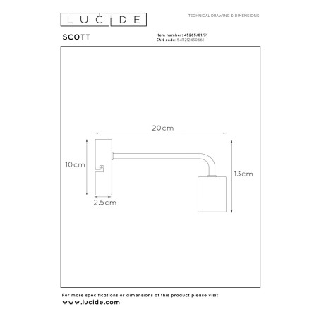Kinkiet SCOTT 45265/01/31 Lucide