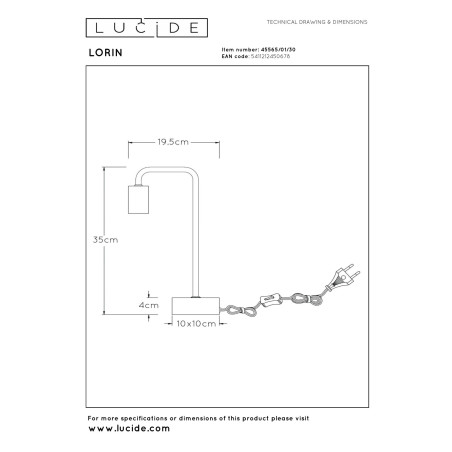 Lampa biurkowa LORIN 45565/01/30 Lucide