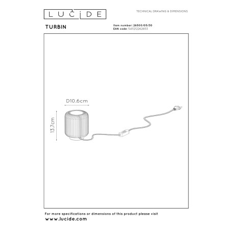 Lampa stołowa TURBIN 26500/05/30 Lucide