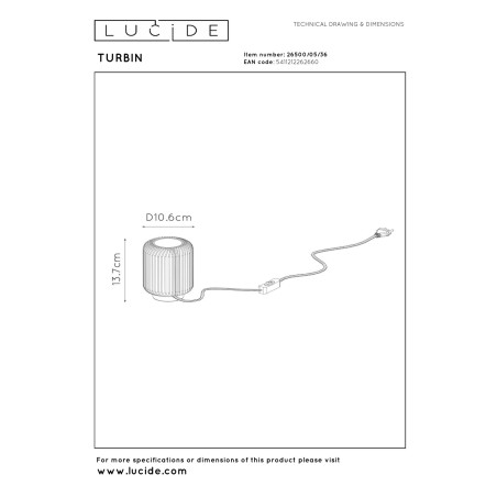 Lampa stołowa TURBIN 26500/05/36 Lucide