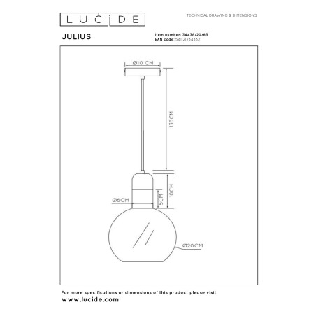 Lampa wiszšca JULIUS 34438/20/65 Lucide