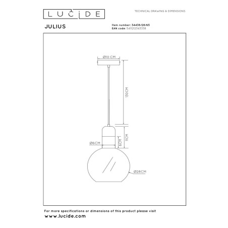 Lampa wiszšca JULIUS 34438/28/65 Lucide