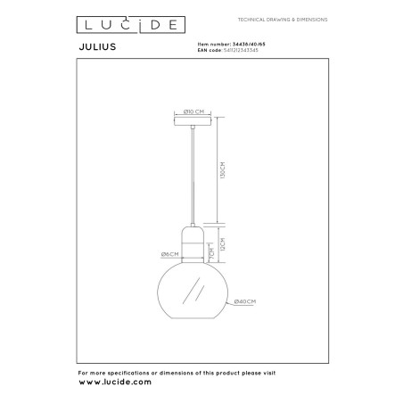 Lampa wiszšca JULIUS 34438/40/65 Lucide