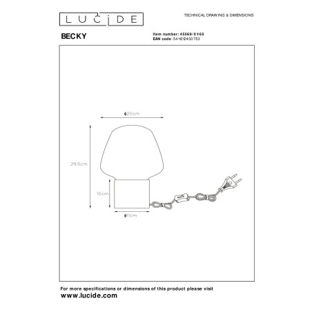 Lampa stołowa BECKY 45569/01/65 Lucide