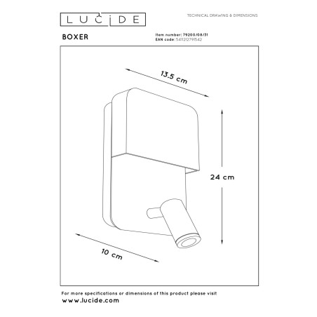 Kinkiet BOXER 79200/08/31 Lucide