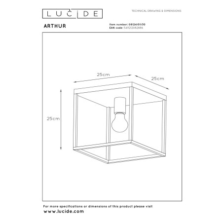 Plafon ARTHUR 08124/01/30 Lucide