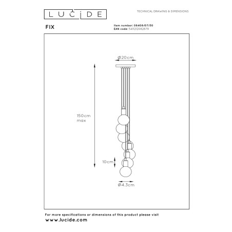 Lampa wiszšca FIX MULTIPLE 08408/07/30 Lucide