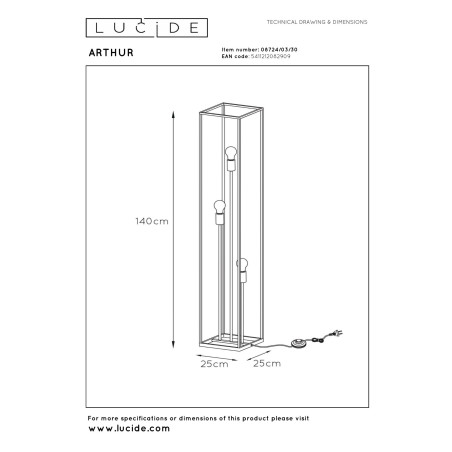 Lampa podłogowa ARTHUR 08724/03/30 Lucide