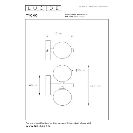 Kinkiet TYCHO 45274/02/30 Lucide