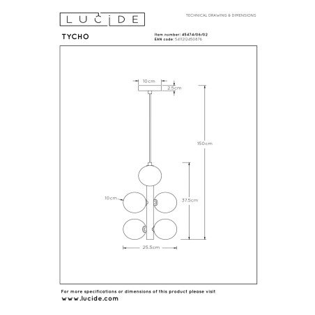 Lampa wiszšca TYCHO 45474/06/02 Lucide