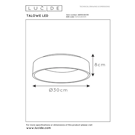 Plafon TALOWE 46100/20/30 Lucide