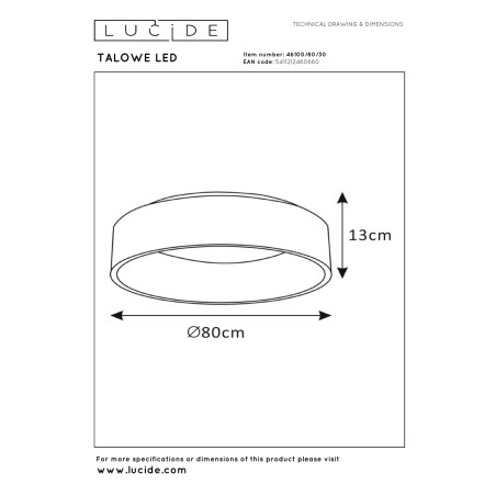 Plafon TALOWE 46100/80/30 Lucide