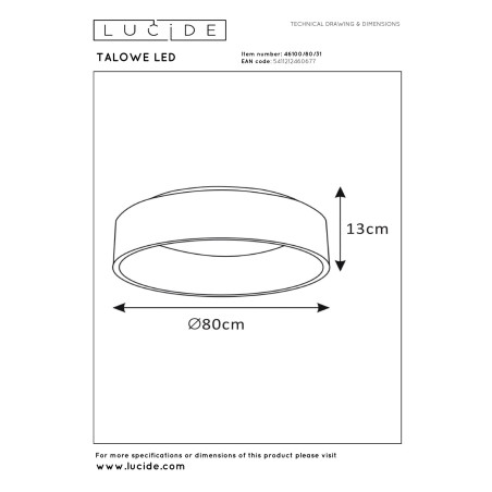 Plafon TALOWE 46100/80/31 Lucide
