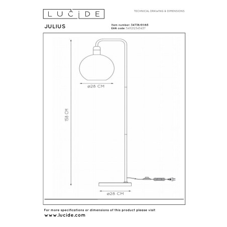 Lampa podłogowa JULIUS 34738/01/65 Lucide